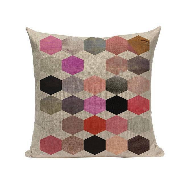 Coussin Motif Geometrique Gris | Housse Déco