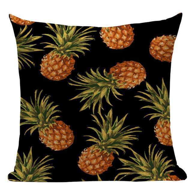 Coussin Noir Ananas | Housse Déco