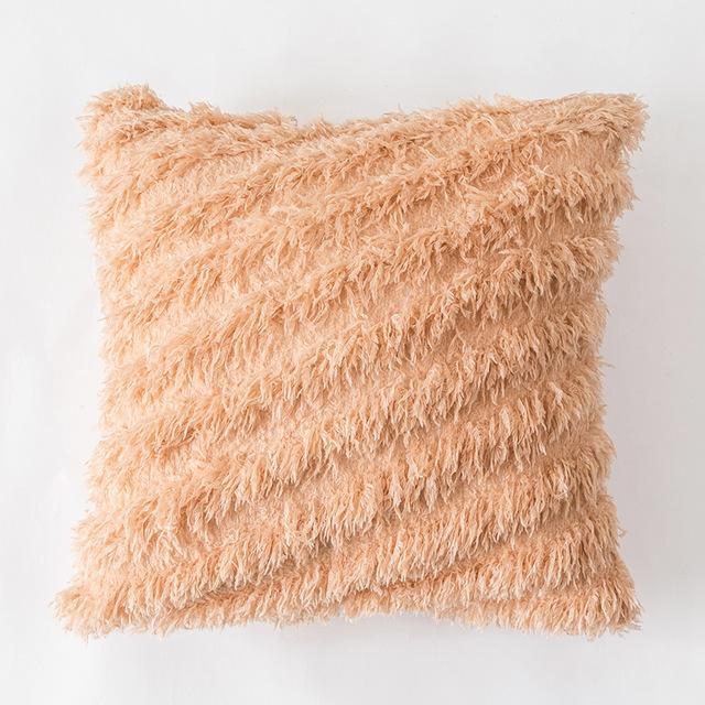 Coussin Orange Fausse Fourrure | Housse Déco