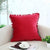 Coussin Pompons Rouge | Housse Déco