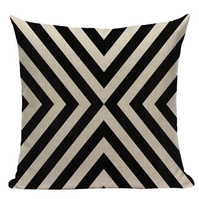 Coussin Rayure Noir et Blanc | Housse Déco