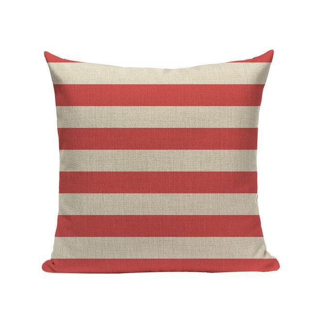 Coussin Rayure Rouge | Housse Déco