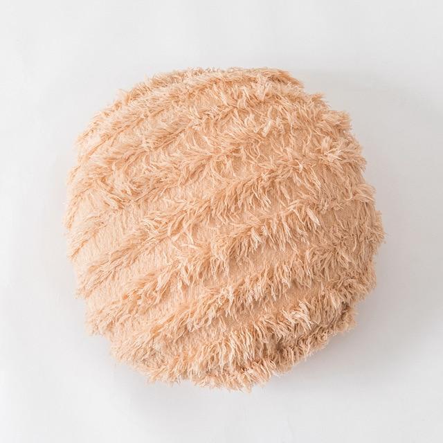 Coussin Rond Fourrure | Housse Déco