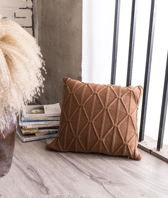 Coussin Tricot avec Torsade | Housse Déco