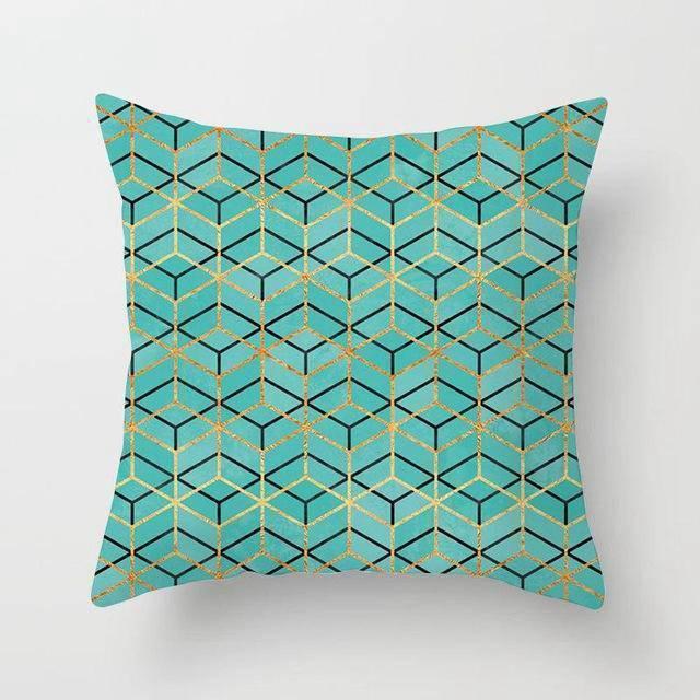 Coussin Vert Anis Geometrique | Housse Déco