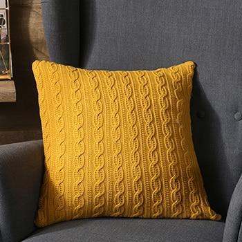 Housse Coussin Coton Jaune | Housse Déco