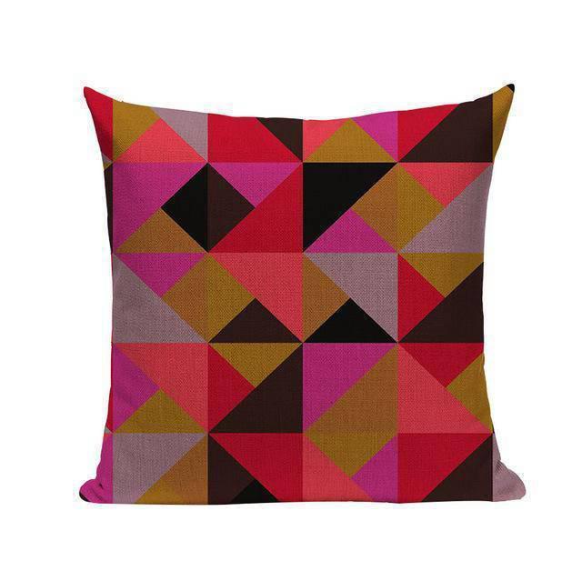 Housse de Coussin Geometrique Rouge | Housse Déco