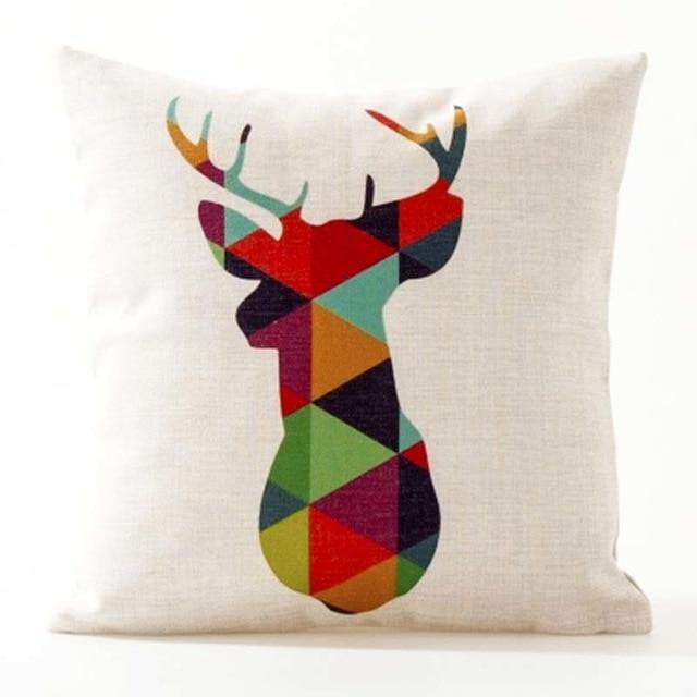 Housse de Coussin Tête de Cerf Scandinave