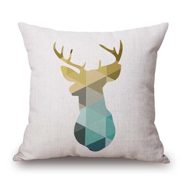 coussin tête de cerf scandinave