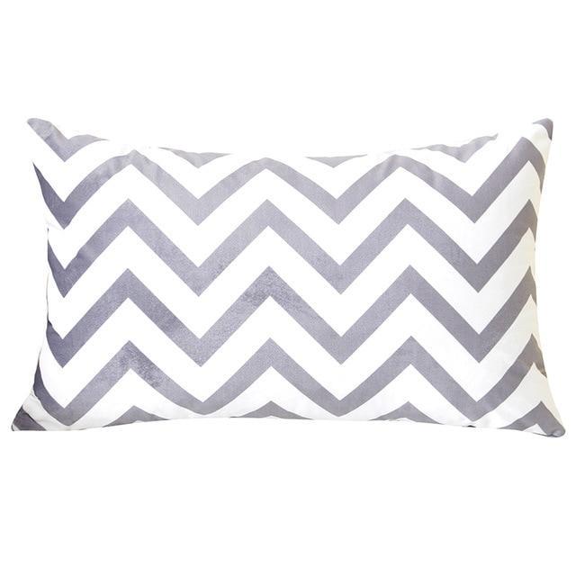 Coussin Motif Gris et Blanc | Housse Déco