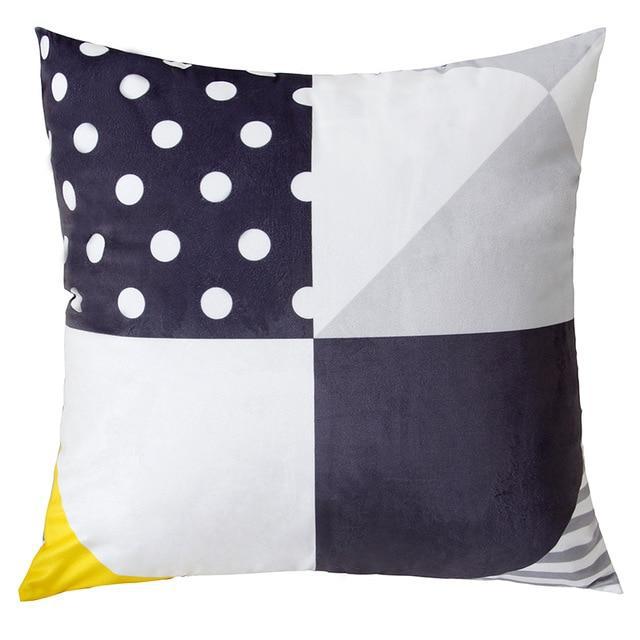 Housse de coussin Scandinave Jaune et Gris | Housse Déco