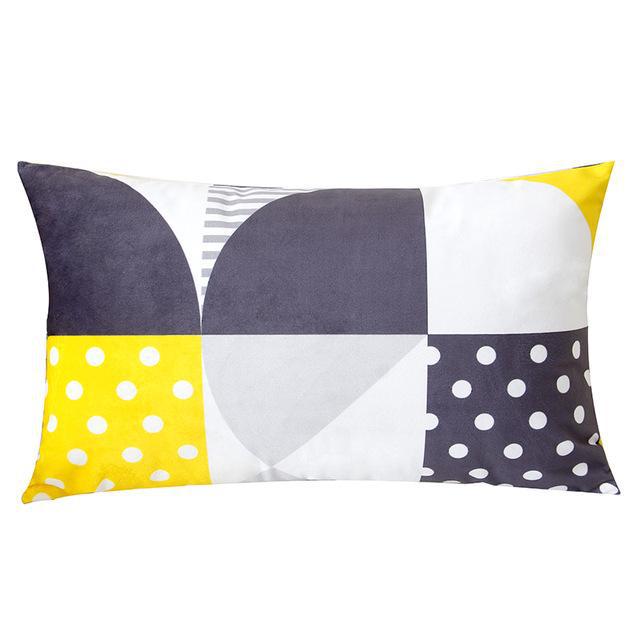 Coussin Jaune et Gris | Housse Déco