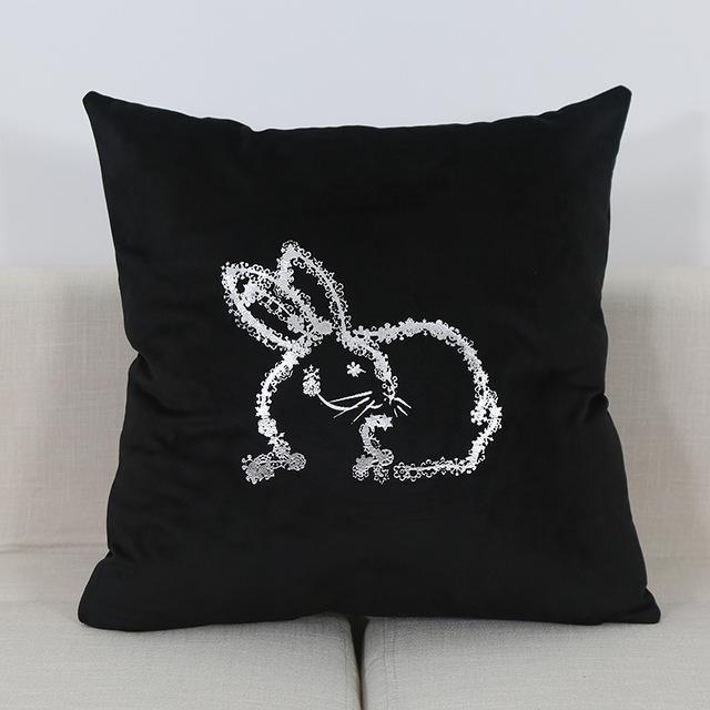 Coussin Velours Noir Chic | Housse Déco
