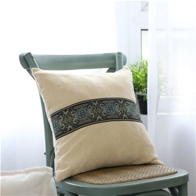 Coussin Velours Brodé | Housse Déco