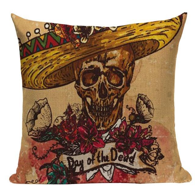 coussin tête de mort mariachi