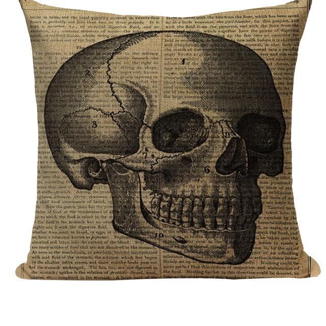 Housse de Coussin Tête de Mort Skull