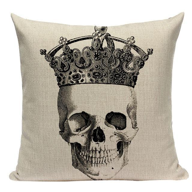 Coussin Tête de Mort Couronne Royale