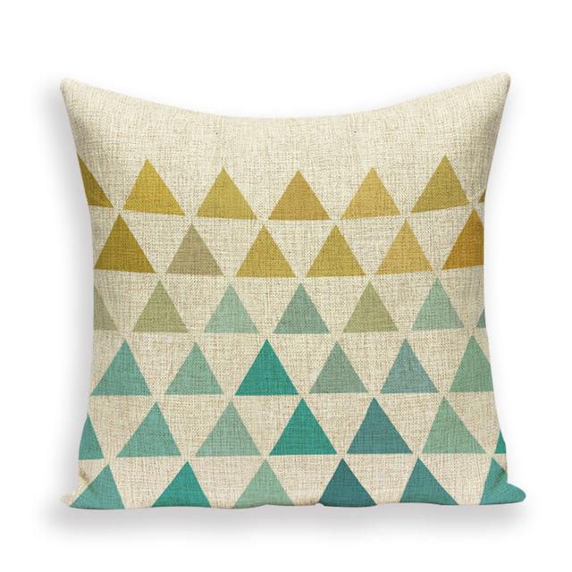 Coussin Jaune Moutarde et Bleu Canard | Housse Déco