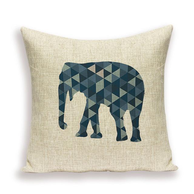 Coussin Éléphant Bleu | Housse Déco