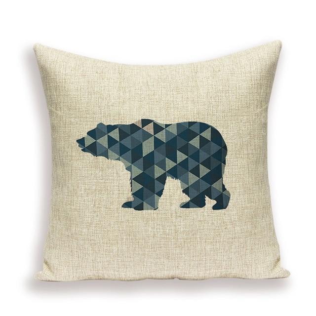 Coussin Ours Bleu | Housse Déco