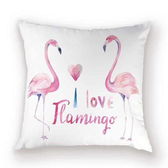 Housse de coussin Flamant Rose I Love Flamingo