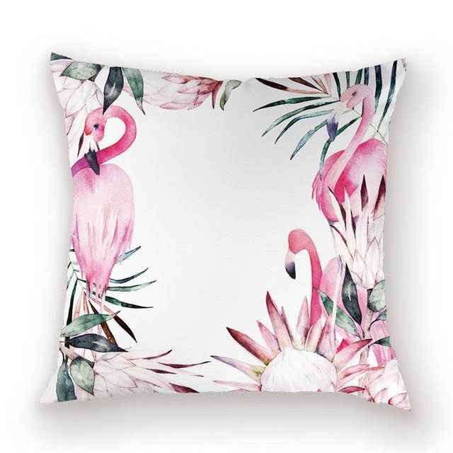Housse de coussin Flamant Rose Cocktail