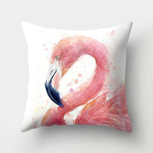 Housse de coussin Flamant Rose Pêche