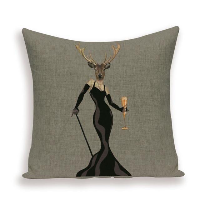 Housse de Coussin Cerf Habillé Diva