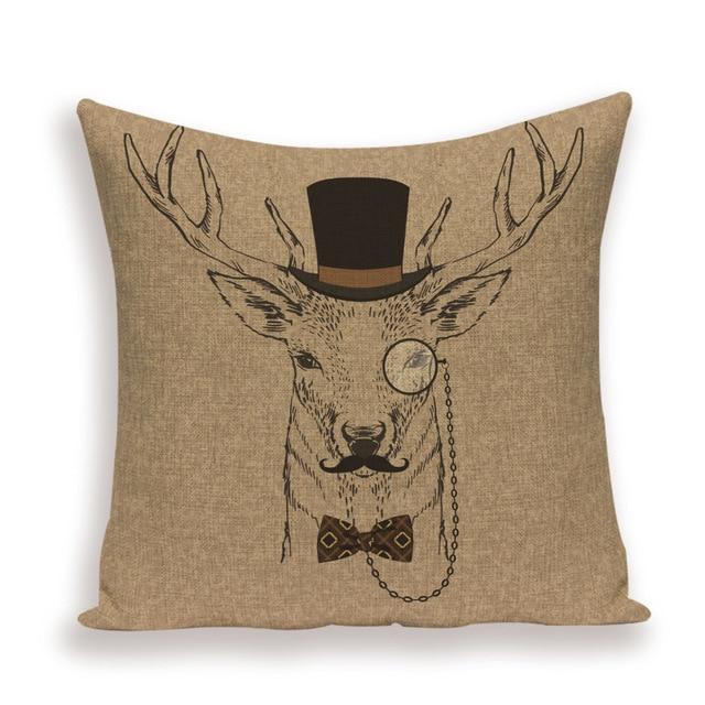 Housse de Coussin Cerf Habillé Sherlock Holmes