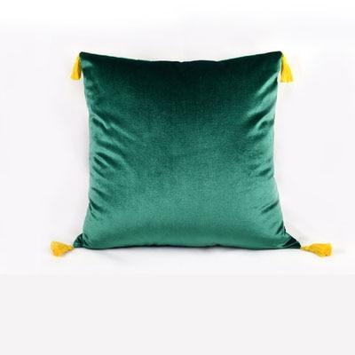 Coussin Velours Vert Foncé | Housse Déco