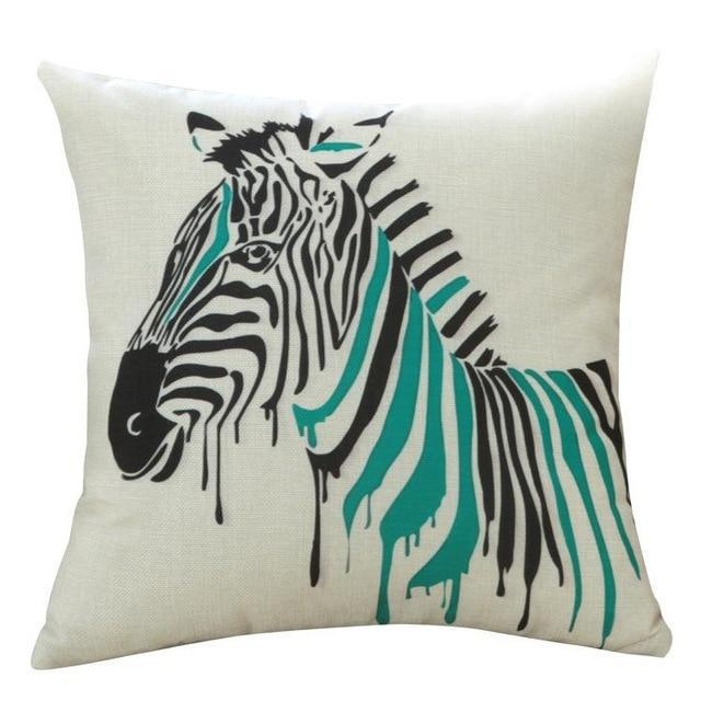Coussin Zèbre Turquoise
