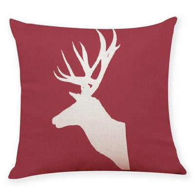 coussin rouge cerf