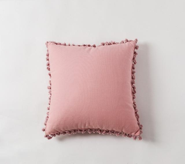Coussin Pompon Rose | Housse Déco