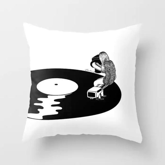 Coussin Platine Vinyle | Housse Déco
