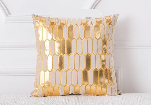 Coussin Rectangle Doré | Housse Déco