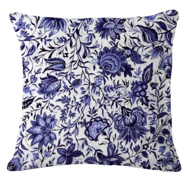 Coussin Bleu Vintage | Housse Déco