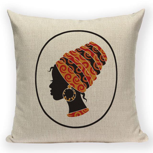 Coussin Visage Ethnique | Housse Déco