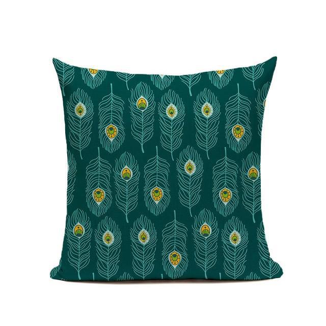 Coussin Vert Paon | Housse Déco