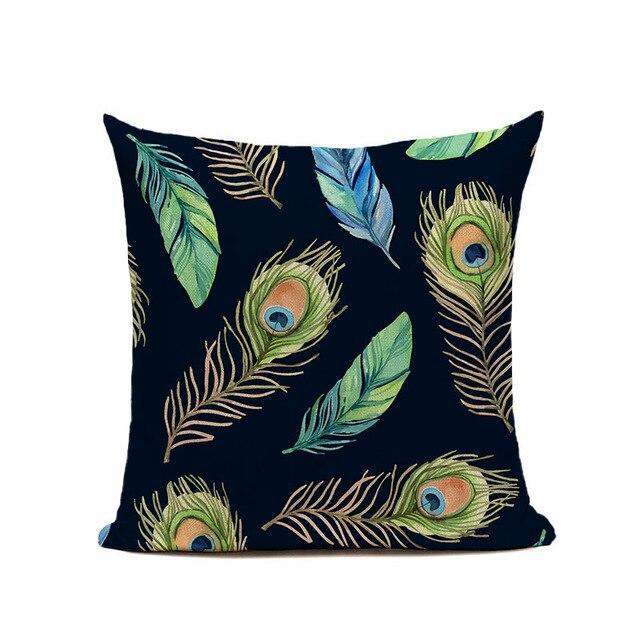 Coussin Plume de Paon | Housse Déco