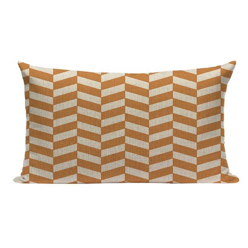 Coussin Jaune Moutarde Blanc | Housse Déco