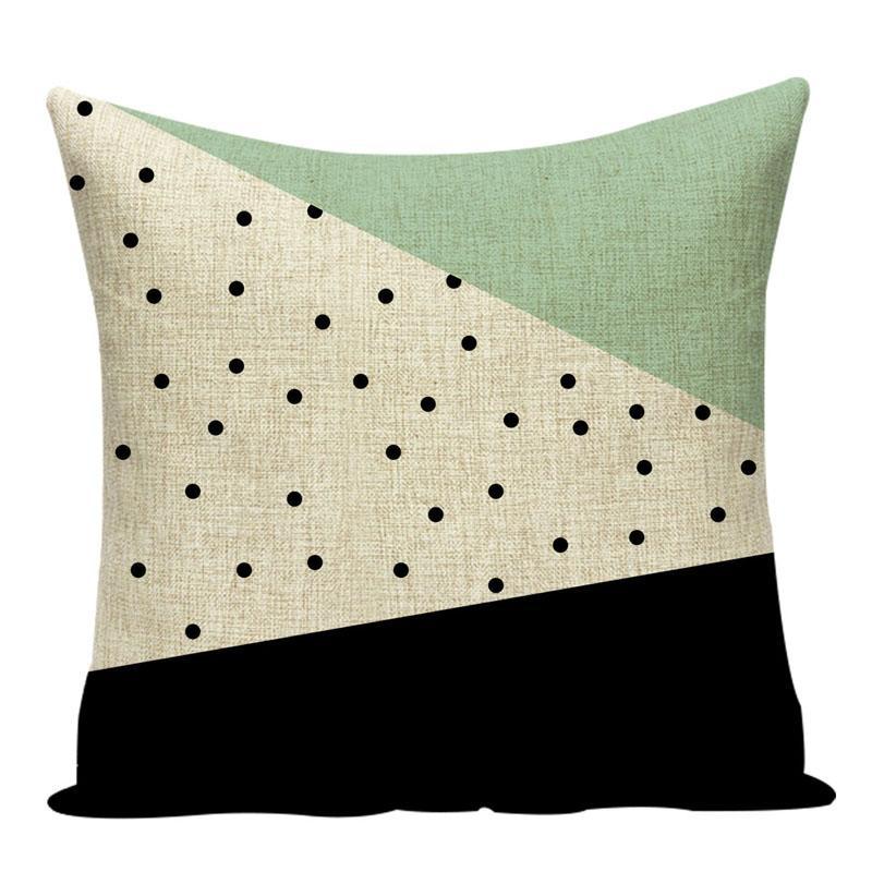 Coussin Vert et Blanc | Housse Déco