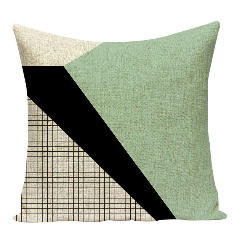 Coussin Vert Noir | Housse Déco