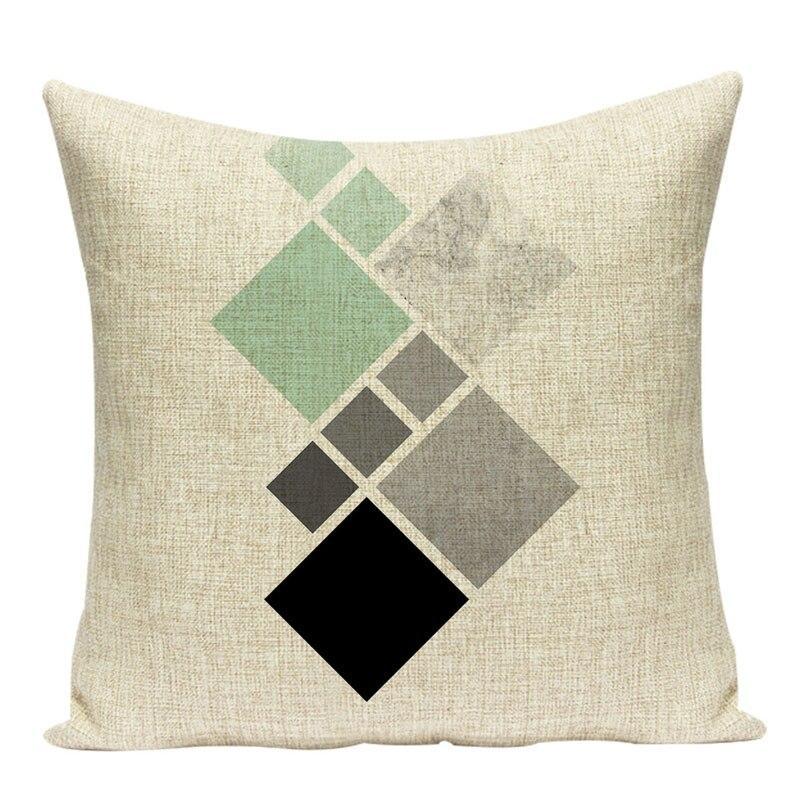 Coussin Noir Blanc Vert | Housse Déco