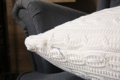 Coussin Tricot Blanc