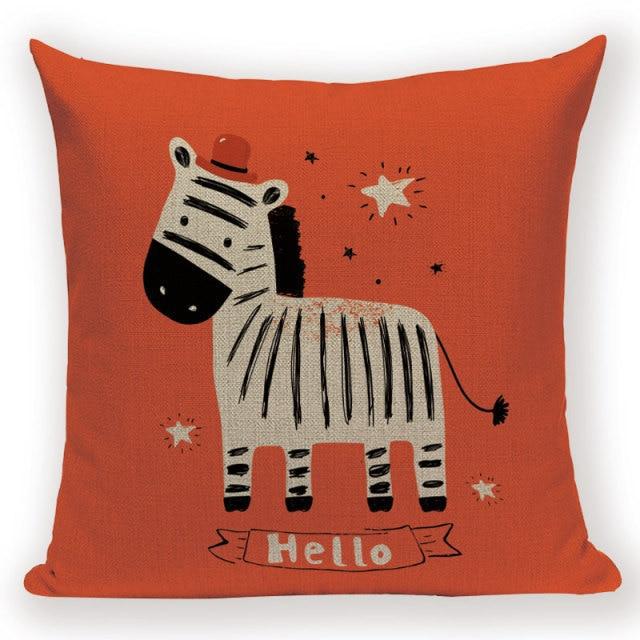 Coussin Rouge avec Zèbre