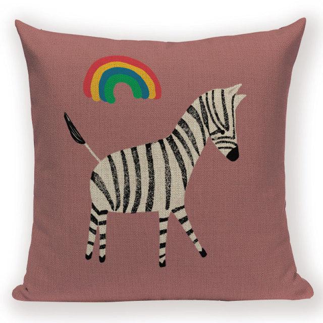 Coussin Violet avec Zèbre