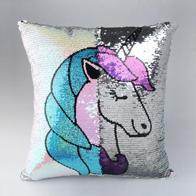 Coussin Licorne Personnalisé Paillette | Housse Déco