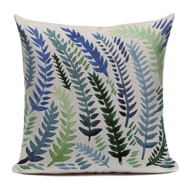 Coussin Imprimé Fleurs Bleu | Housse Déco