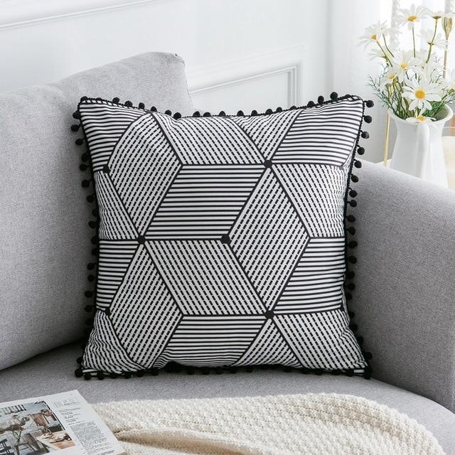 Coussin Éthnique Gris | Housse Déco