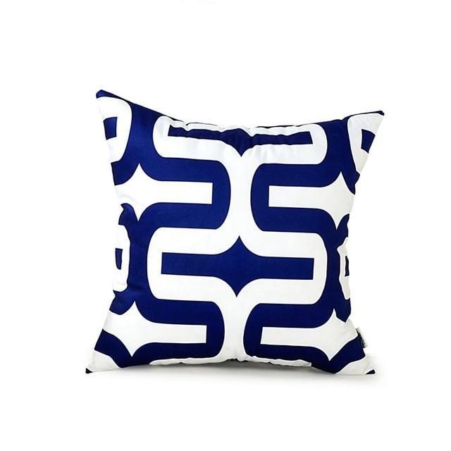 Coussin Bleu Marine et Blanc | Housse Déco